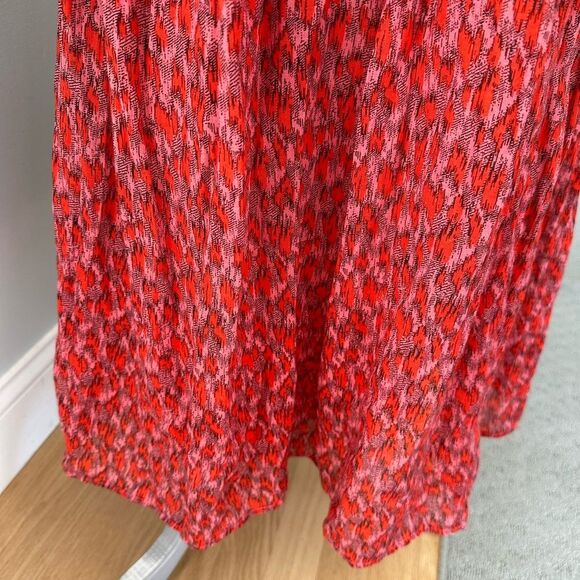Joie Tiered Sleeveless Tea Rose Tiered Maxi Cheetah Print Red Sun Dress size XS - Picture 10 of 11